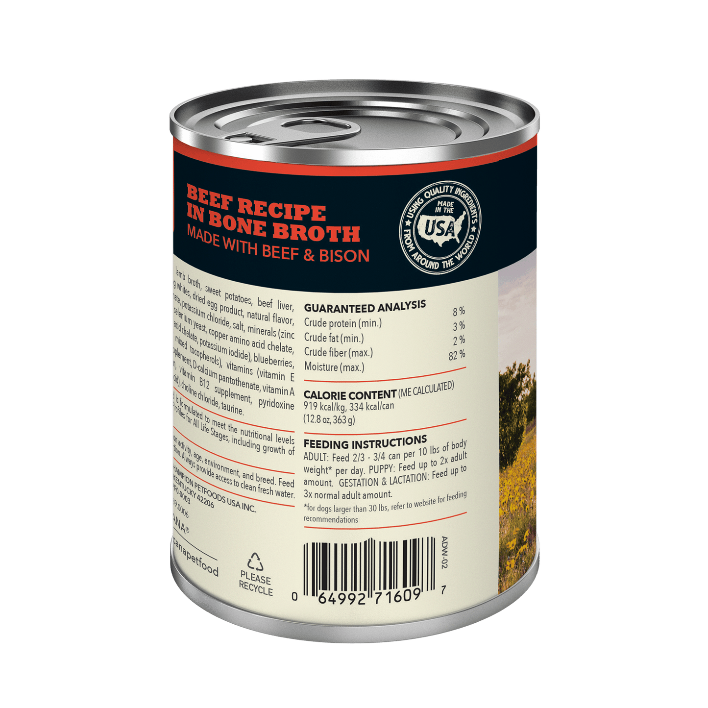 Acana Wet Dog Food Beef Recipe In Bone Broth  Canned Dog Food  | PetMax Canada