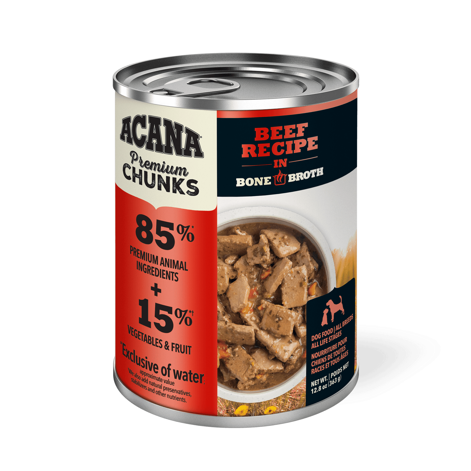 Acana Wet Dog Food Beef Recipe In Bone Broth  Canned Dog Food  | PetMax Canada