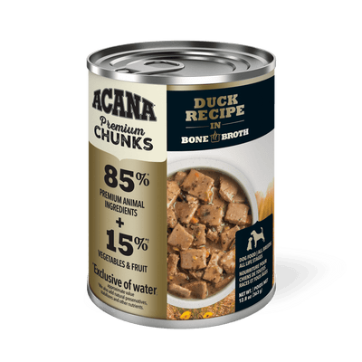 Acana Wet Dog Food Duck Recipe In Bone Broth  Canned Dog Food  | PetMax Canada