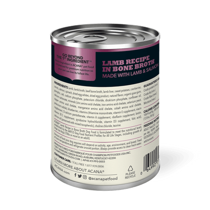 Acana Wet Dog Food Lamb Recipe In Bone Broth - 363g - Canned Dog Food - Acana - PetMax Canada