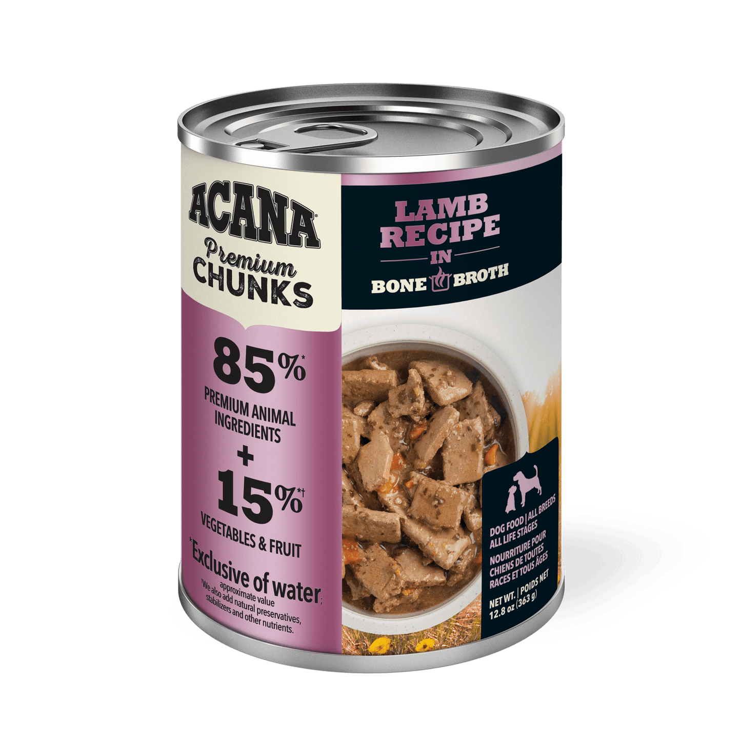 Acana Wet Dog Food Lamb Recipe In Bone Broth  Canned Dog Food  | PetMax Canada