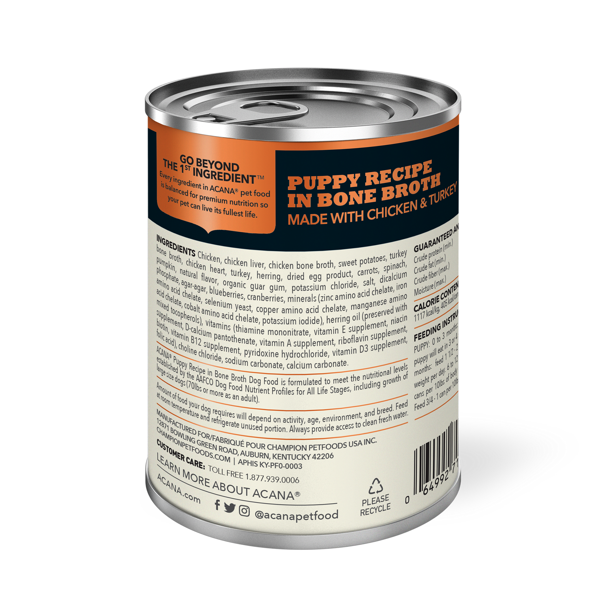 Acana Wet Dog Food Puppy Recipe In Bone Broth  Canned Dog Food  | PetMax Canada