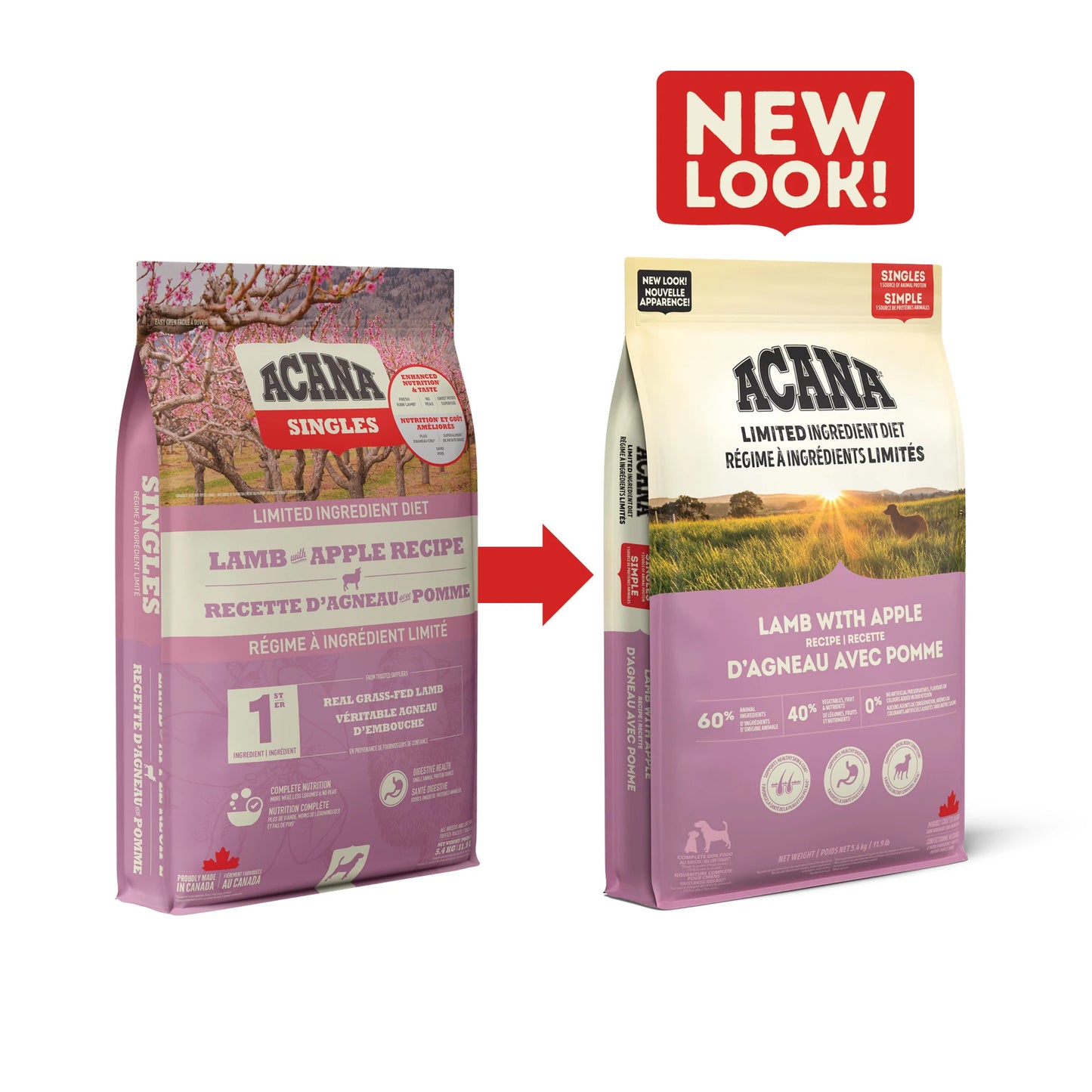 Acana Singles Limited Ingredient Diet Lamb & Apple Dog Food Recipe  Dog Food  | PetMax Canada