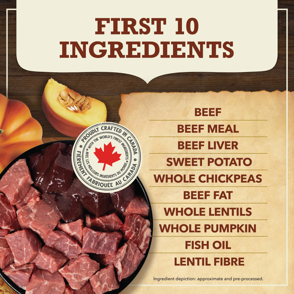 Acana Singles Limited Ingredient Diet Beef & Pumpkin Dry Dog Food Recipe - First Ingredients - Acana - PetMax Canada