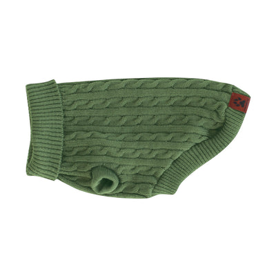Shedrow K9 Brentwood Cable Knit Sweater English Ivy - Clothing - Shedrow K9 - PetMax Canada