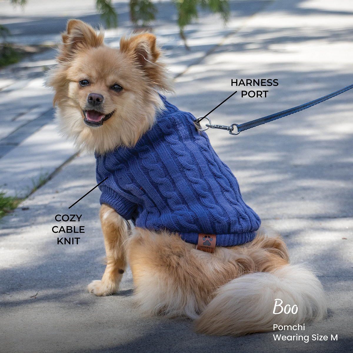 Shedrow K9 Brentwood Cable Knit Sweater Plus Blue -  - Shedrow K9 - PetMax Canada