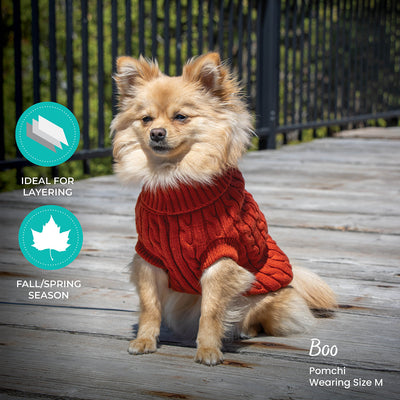 Shedrow K9 Brentwood Cable Knit Sweater Plus Fire Whirl -  - Shedrow K9 - PetMax Canada