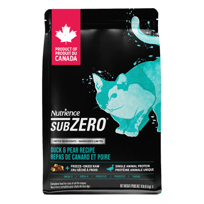 Nourriture pour chats Nutrience sans céréales SubZero au canard et à la poire à ingrédients limités