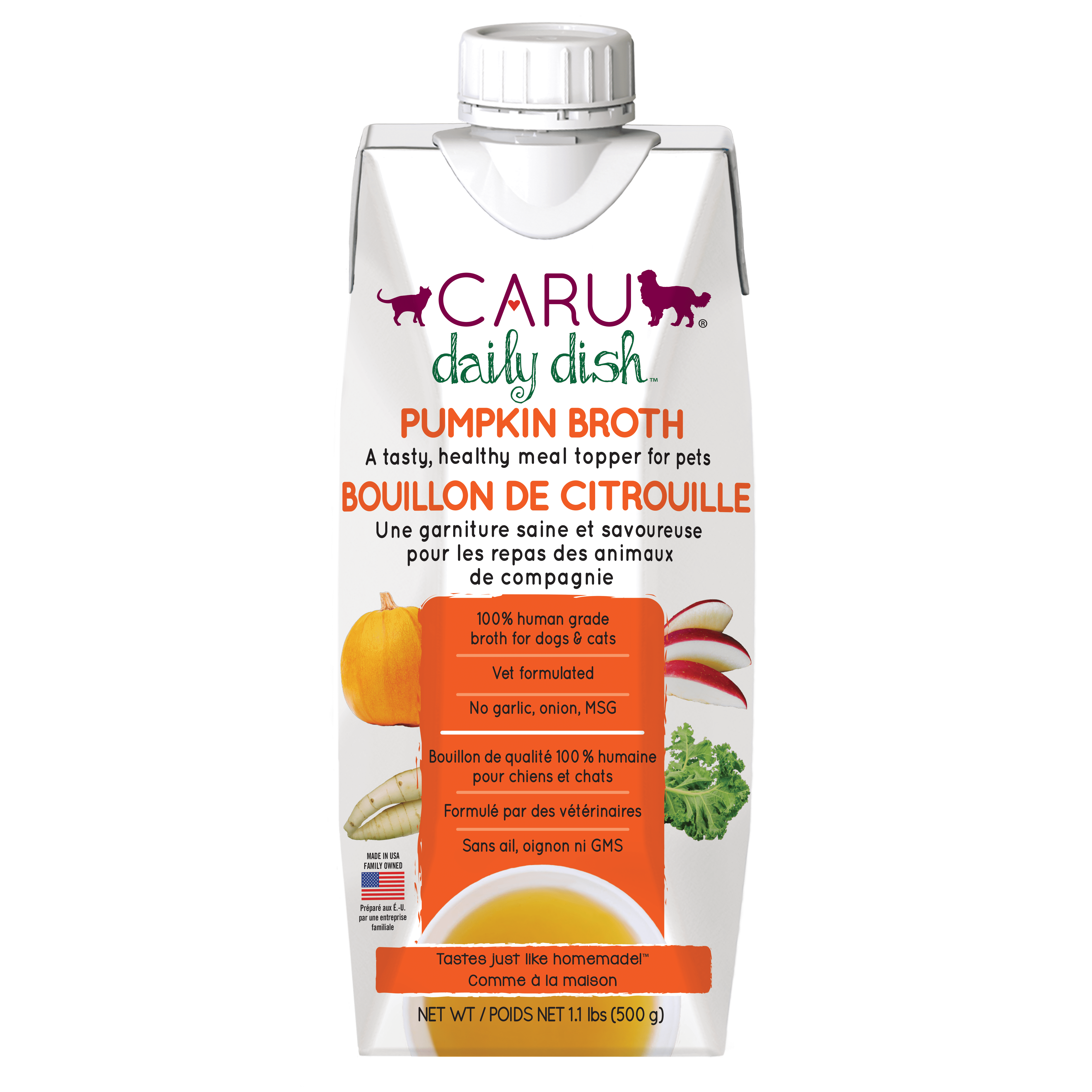 Caru Daily Dish Pumpkin Bone Broth Dog Food Topper - Dog Food Toppers - Caru - PetMax Canada