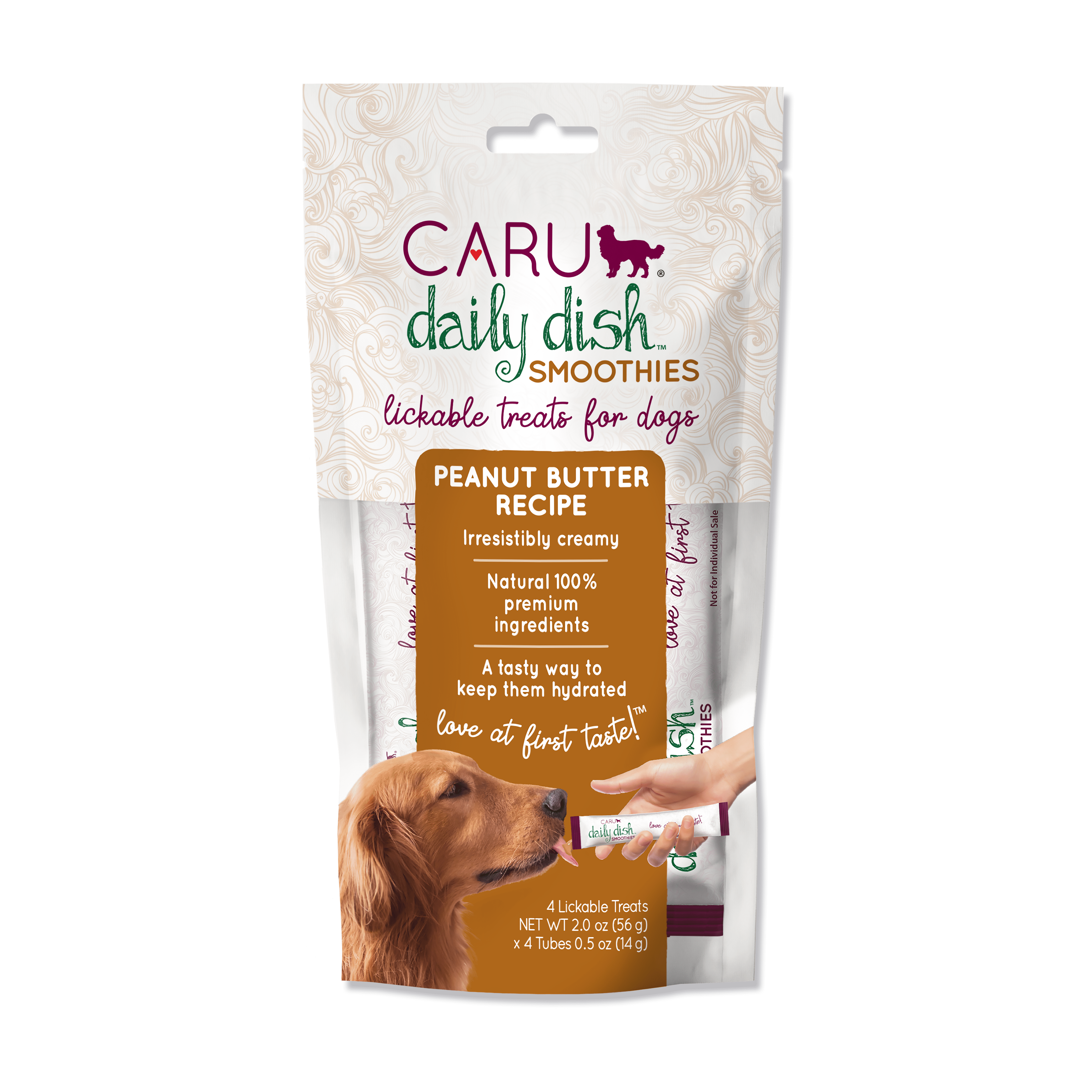Caru Daily Dish Peanut Butter Smoothie Lickable Dog Treats - Dog Treats - Caru - PetMax Canada