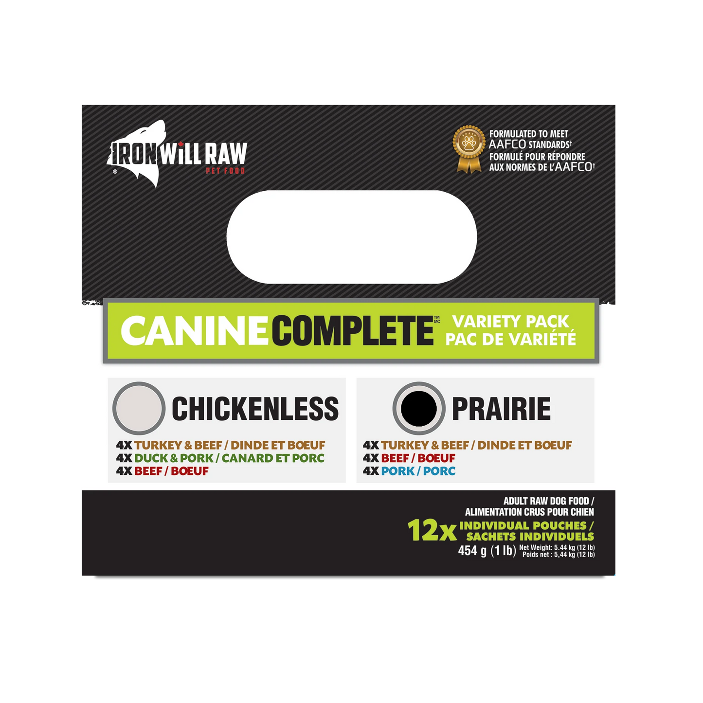 Iron Will Raw Canine Complete Prairie Variety Pack  Dog Food Frozen  | PetMax Canada