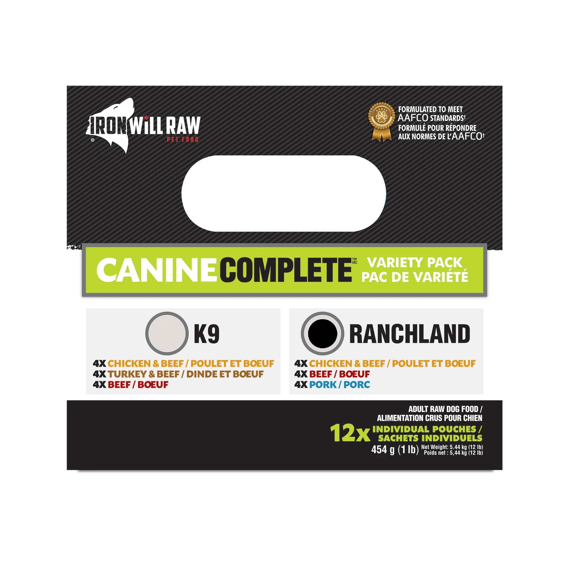 Iron Will Raw Canine Complete Ranchland Variety Pack  Raw Dog Food  | PetMax Canada
