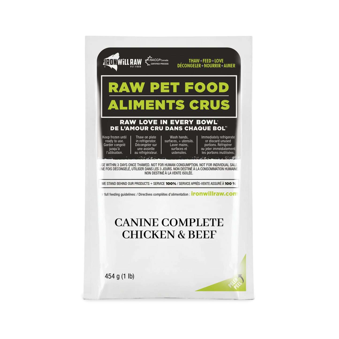 Iron Will Raw Canine Complete Chicken & Beef Dinner  Dog Food Frozen  | PetMax Canada
