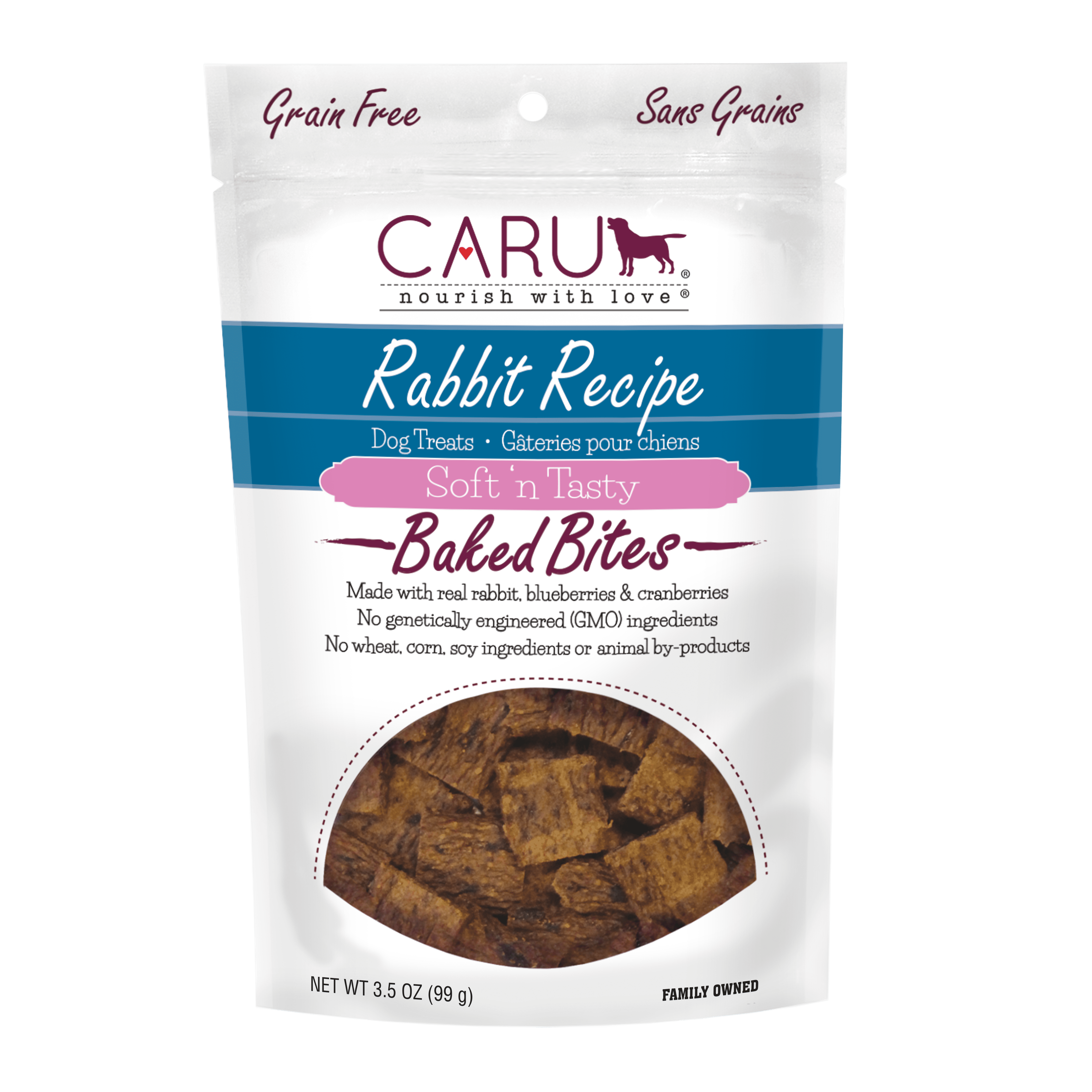 Caru Soft 'n Tasty Bites Rabbit Recipe Dog Treats - Dog Treats - Caru - PetMax Canada