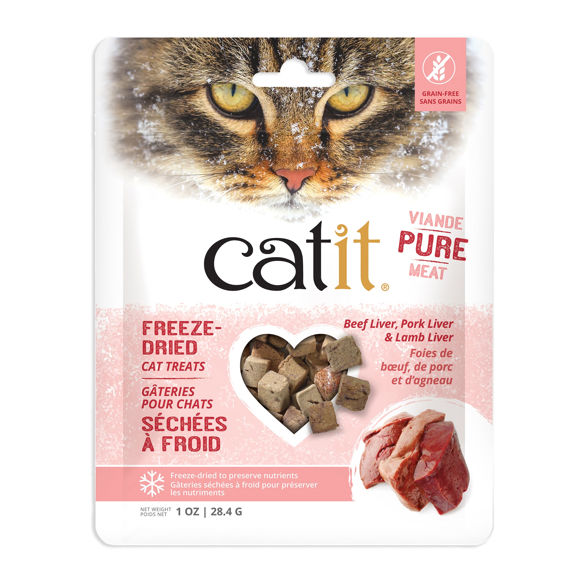 Catit Freeze-Dried Raw Beef, Pork & Lamb Liver Cat Treats