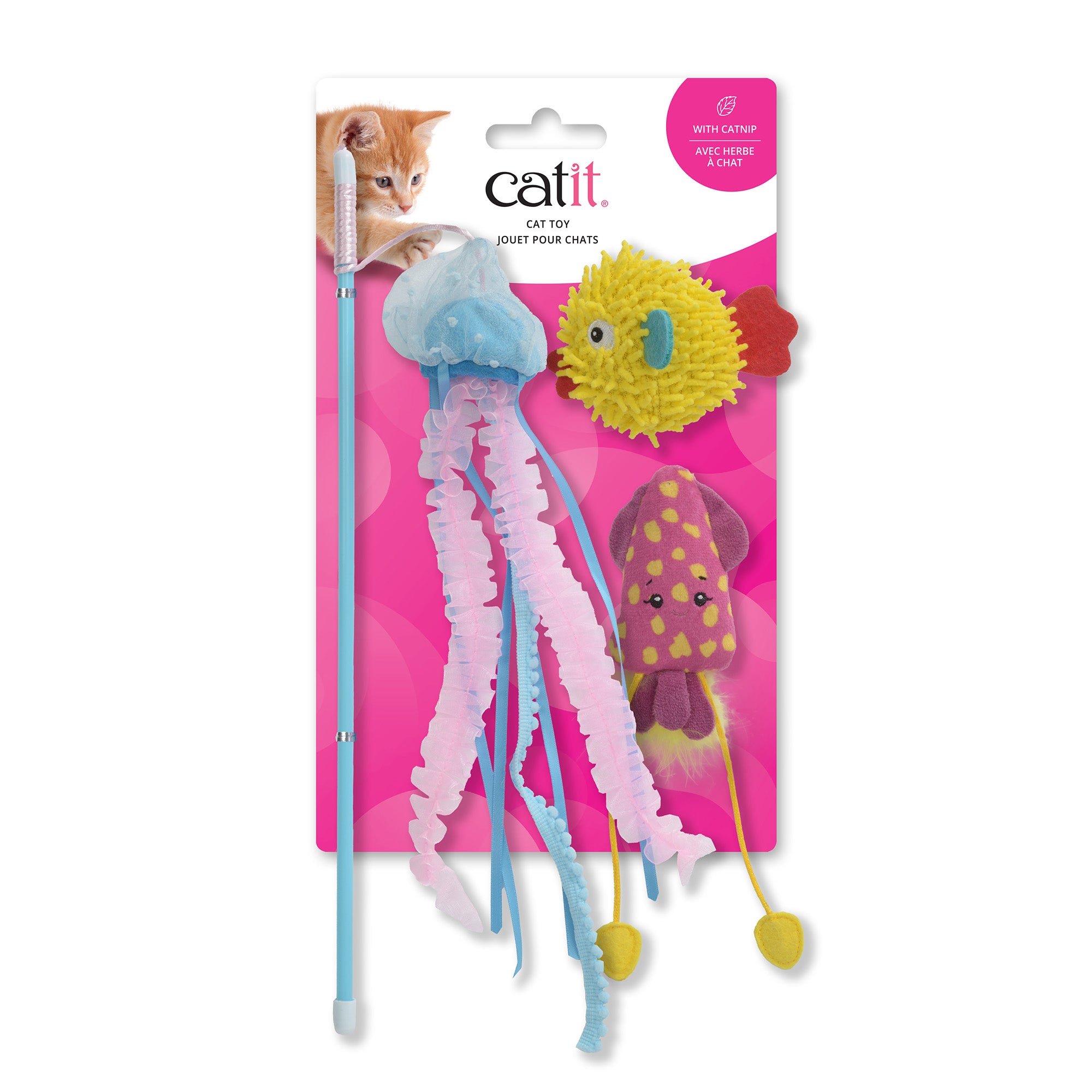 Catit Sea Animals Cat Teaser & 2 Cat Toys