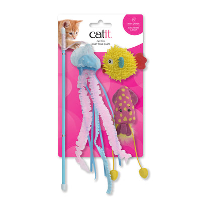 Catit Sea Animals Cat Teaser & 2 Cat Toys