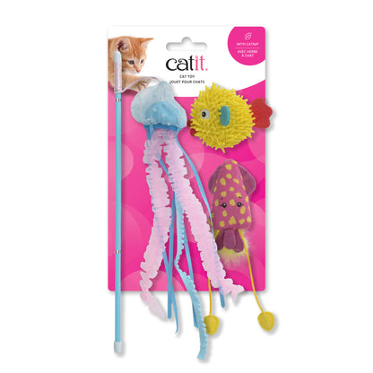 Catit Sea Animals Cat Teaser & 2 Cat Toys