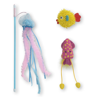 Catit Sea Animals Cat Teaser & 2 Cat Toys
