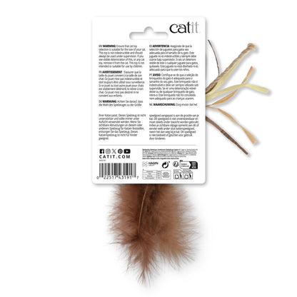 Catit Twin Fish with Raffia and Feather Tail Cat Toys