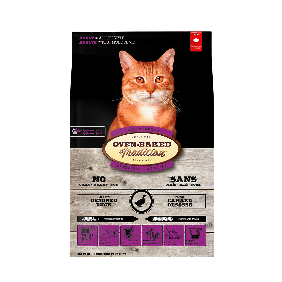 Oven-Baked Tradition Hypoallergenic Duck Dry Food For Adult Cats - Dry Cat Food - Oven-Baked Tradition - PetMax Canada