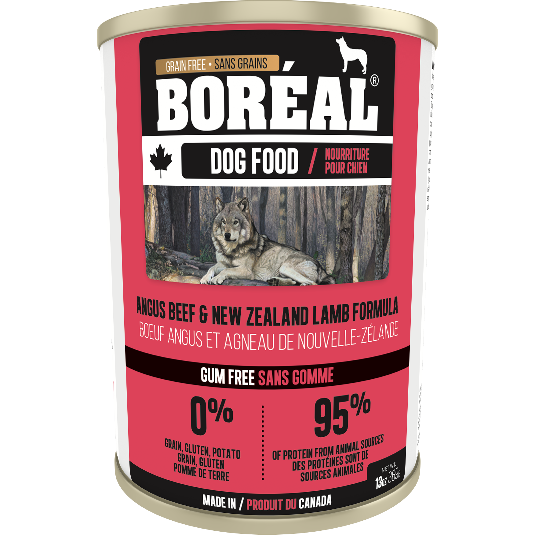 D0342 Boréal Angus Beef New Zealand Lamb Dog 369g