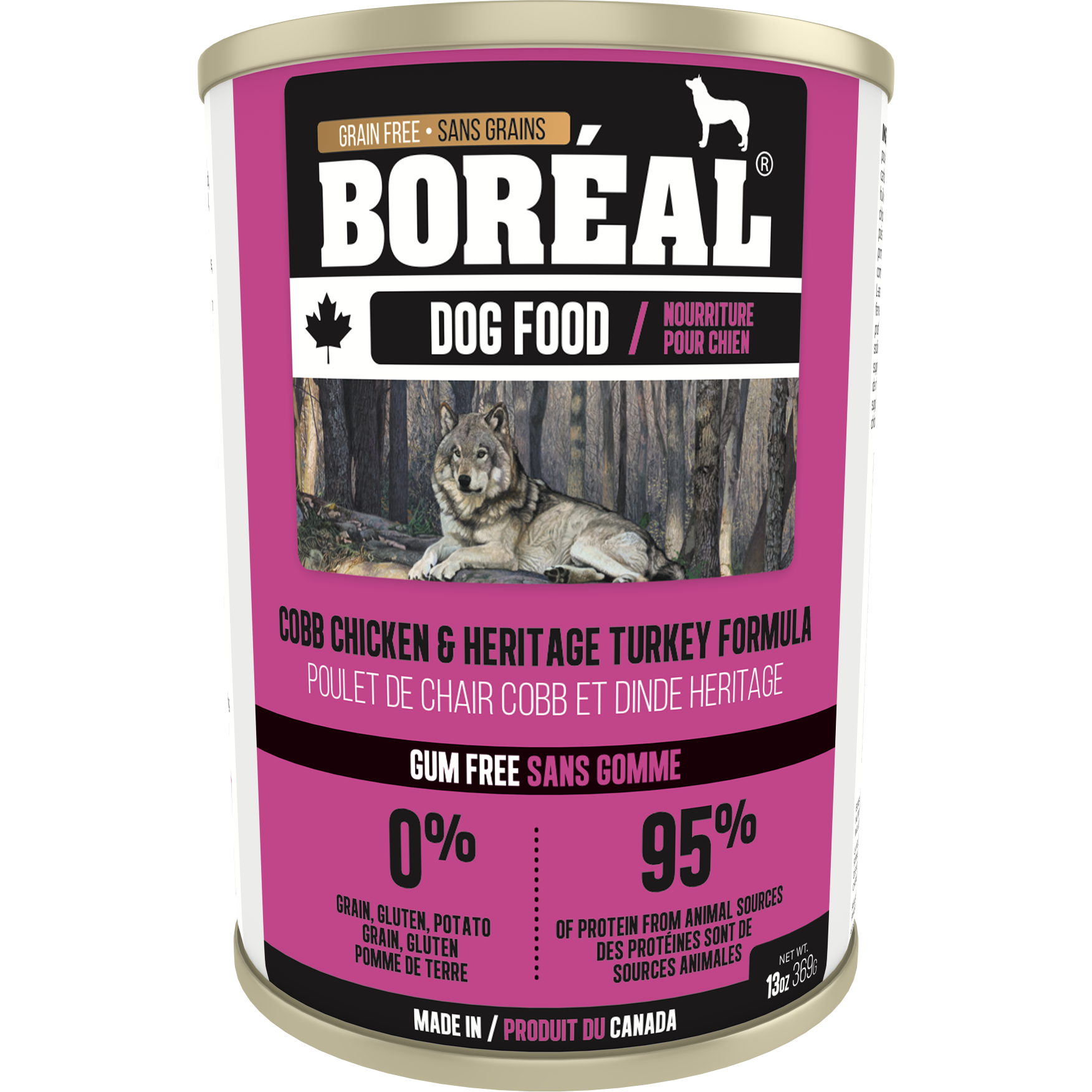 D0345 Boréal Cobb Chicken Heritage Turkey Dog 369g