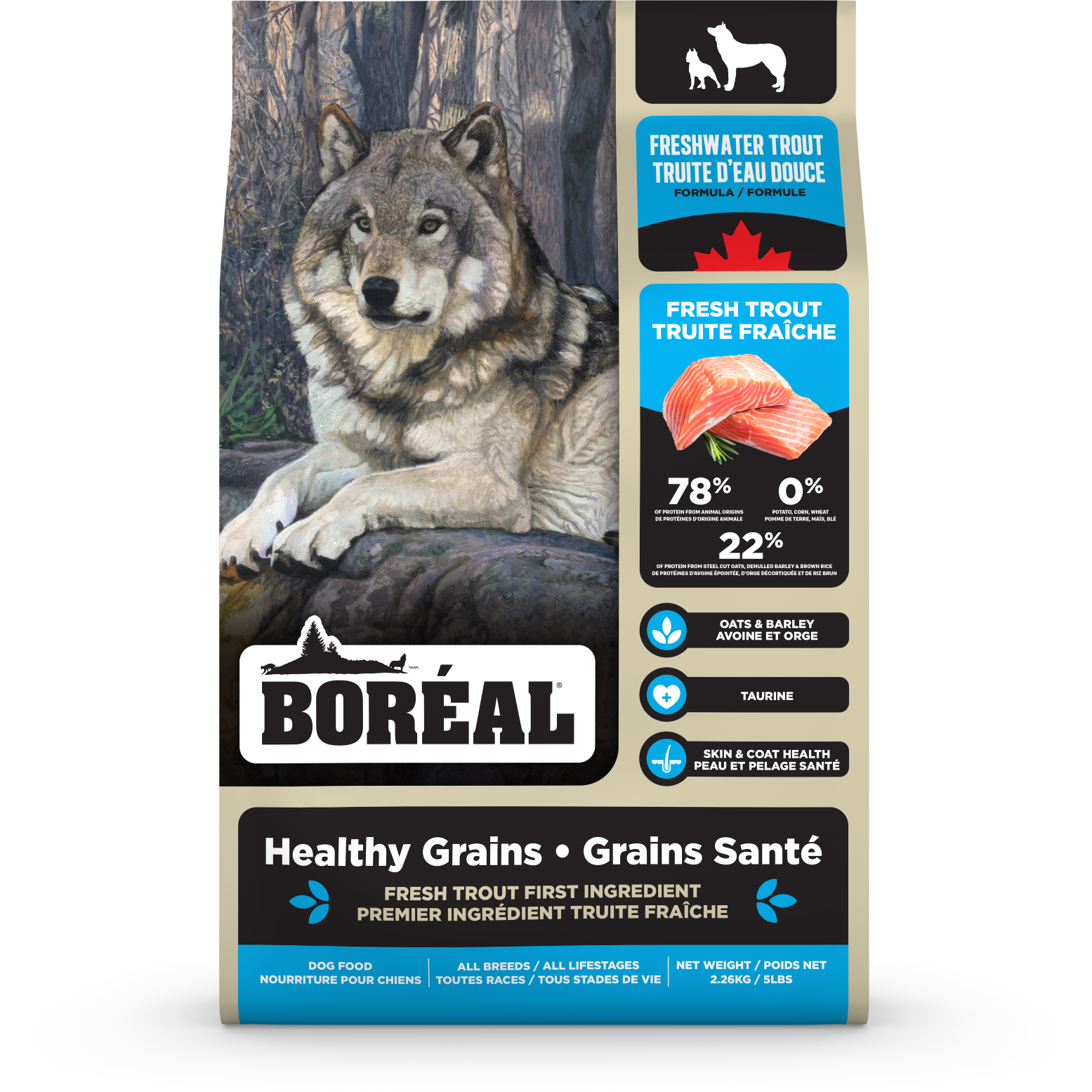 D0868 Boréal Healthy Grains Freshwater Trout 2.26kg