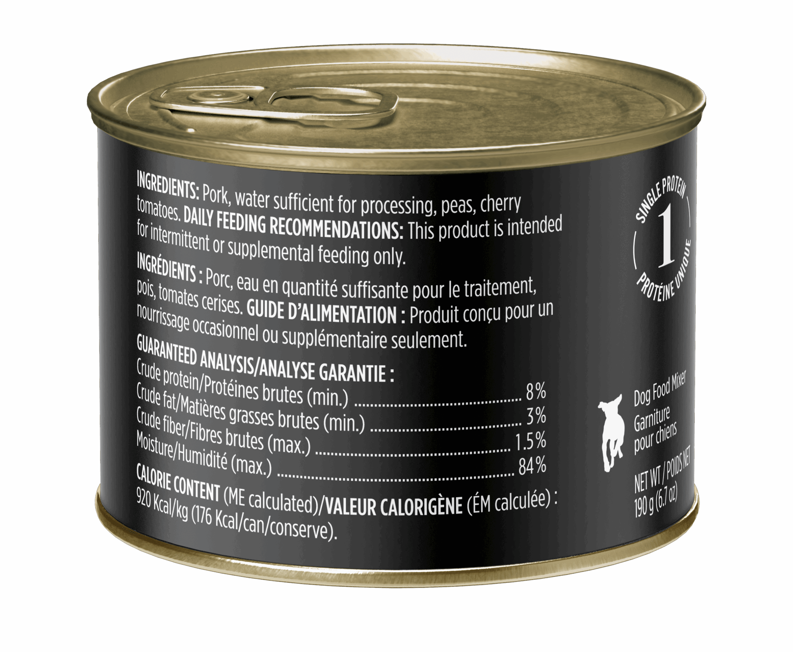 Nutrience Trattoria Pork Ragu Dog Food Topper - Side Panel