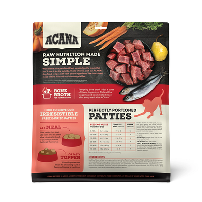 Acana Freeze-Dried Food Patties Ranch-Raised Beef Recipe