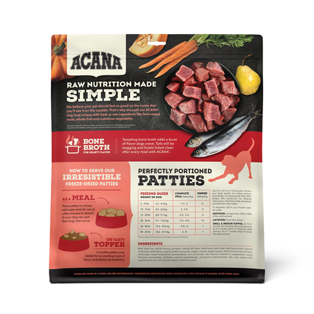 Acana Freeze-Dried Food Patties Ranch-Raised Beef Recipe