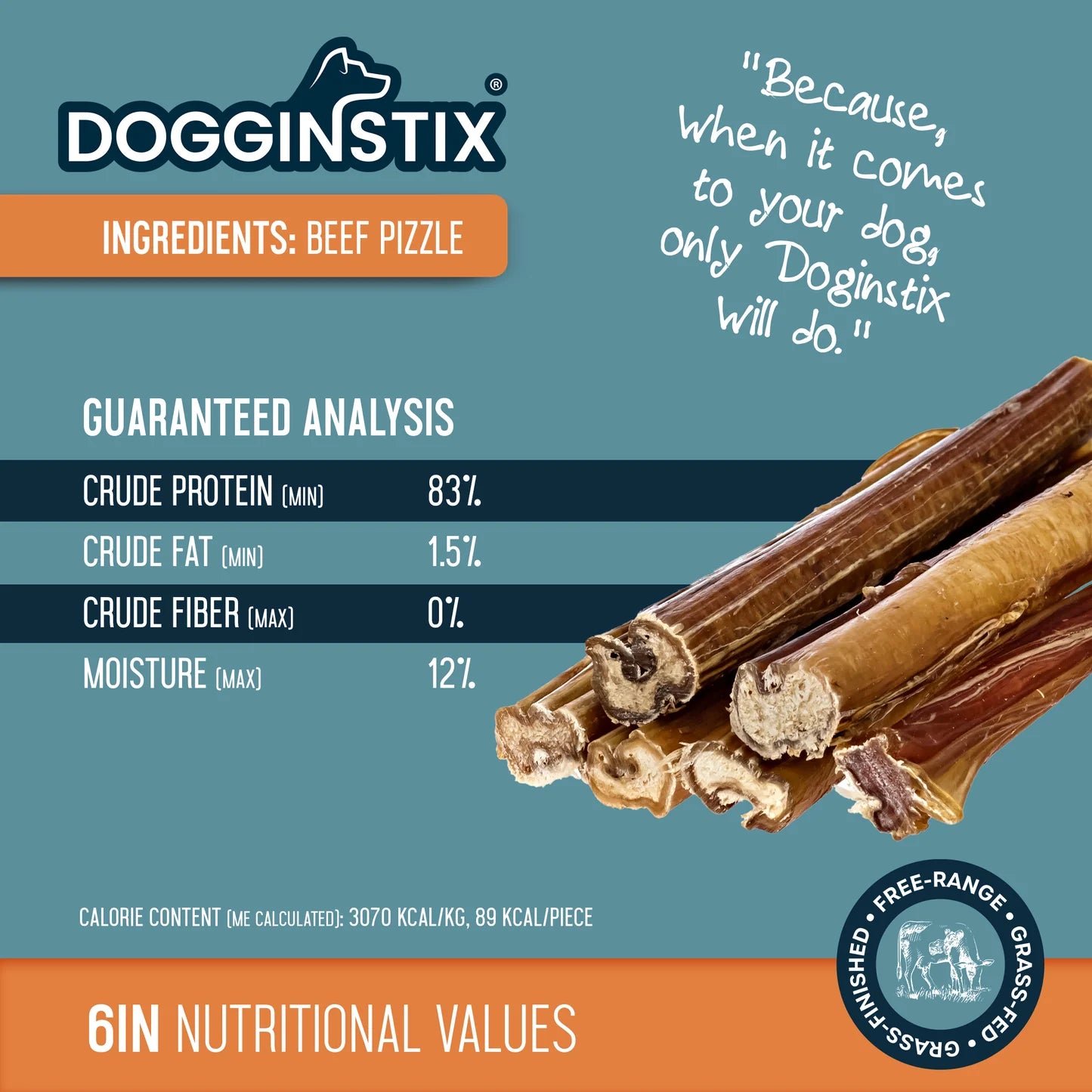 Dogginstix Bully Stick 6" Jumbo