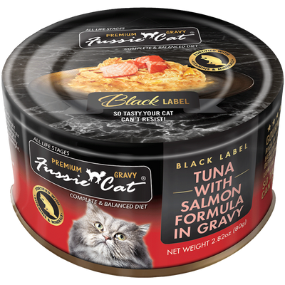 Fussie Cat Premium Tuna With Salmon Formula in Gravy