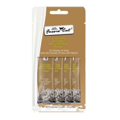 Fussie Cat Puree Tubes Chicken with Beef in Goats Milk