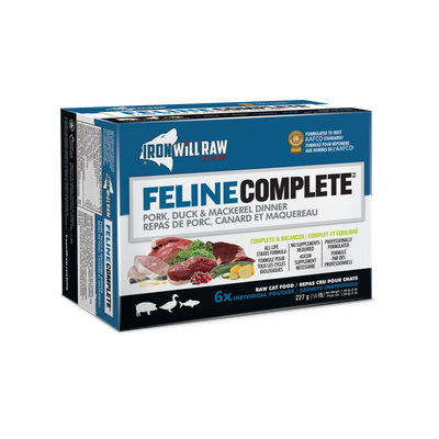 Iron Will Raw Feline Complete Pork, Duck, Mackeral  Raw Cat Food  | PetMax Canada