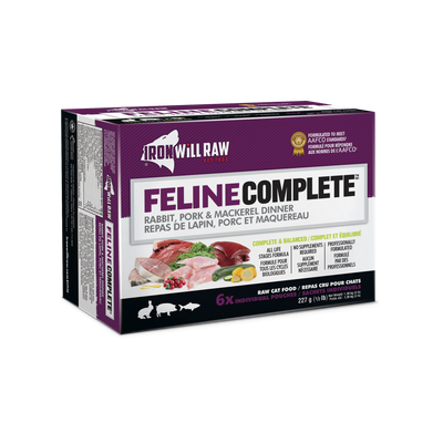Iron Will Raw Feline Complete Rabbit, Pork, Mackeral  Raw Cat Food  | PetMax Canada