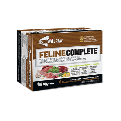 Iron Will Raw Feline Complete Turkey, Beef, Mackeral  Raw Cat Food  | PetMax Canada