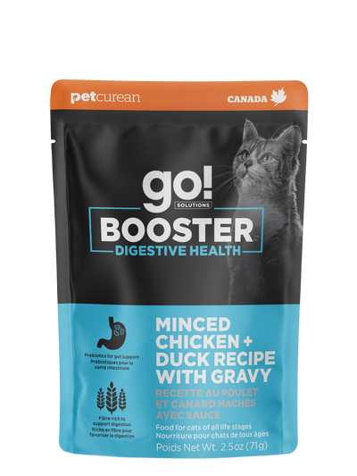 Go! Booster Digestive Health Minced Chicken And Duck With Gravy For Cats  Canned Cat Food  | PetMax Canada