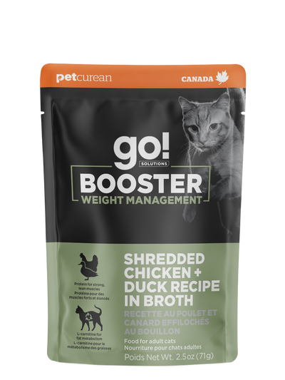 Go! Booster Weight Management Shredded Chicken And Duck In Broth For Cats  Canned Cat Food  | PetMax Canada