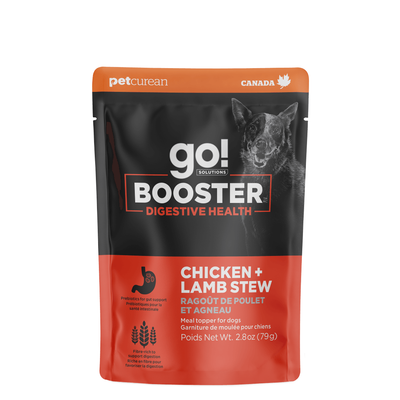 Go! Booster Digestive Health Chicken And Lamb Stew Meal Topper For Dogs - 79g - Canned Dog Food - Go! - PetMax Canada
