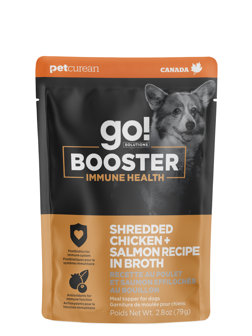 Go! Booster Immune Health Shredded Chicken And Salmon In Broth Meal Topper For Dogs  Canned Dog Food  | PetMax Canada