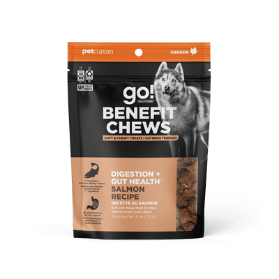 Go Benefit Chews Digestion + Gut Health Soft & Chewy Treats Salmon Recipe For Dogs - 170g - Dog Treats - Go! - PetMax Canada