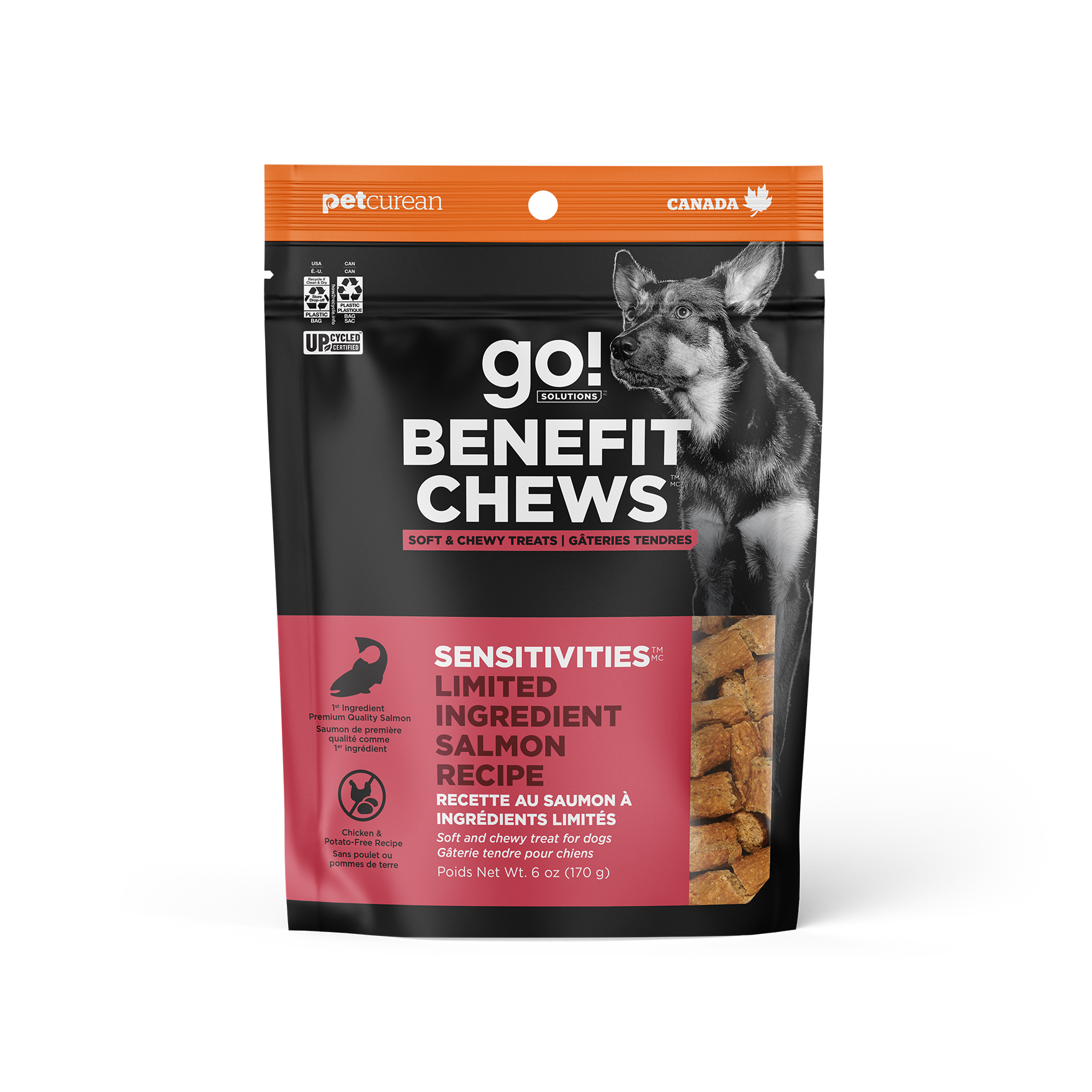 Go! Benefit Chews Sensitivities Limited Ingredient Soft and Chewy Treats Salmon Recipe For Dogs  Dog Treats  | PetMax Canada