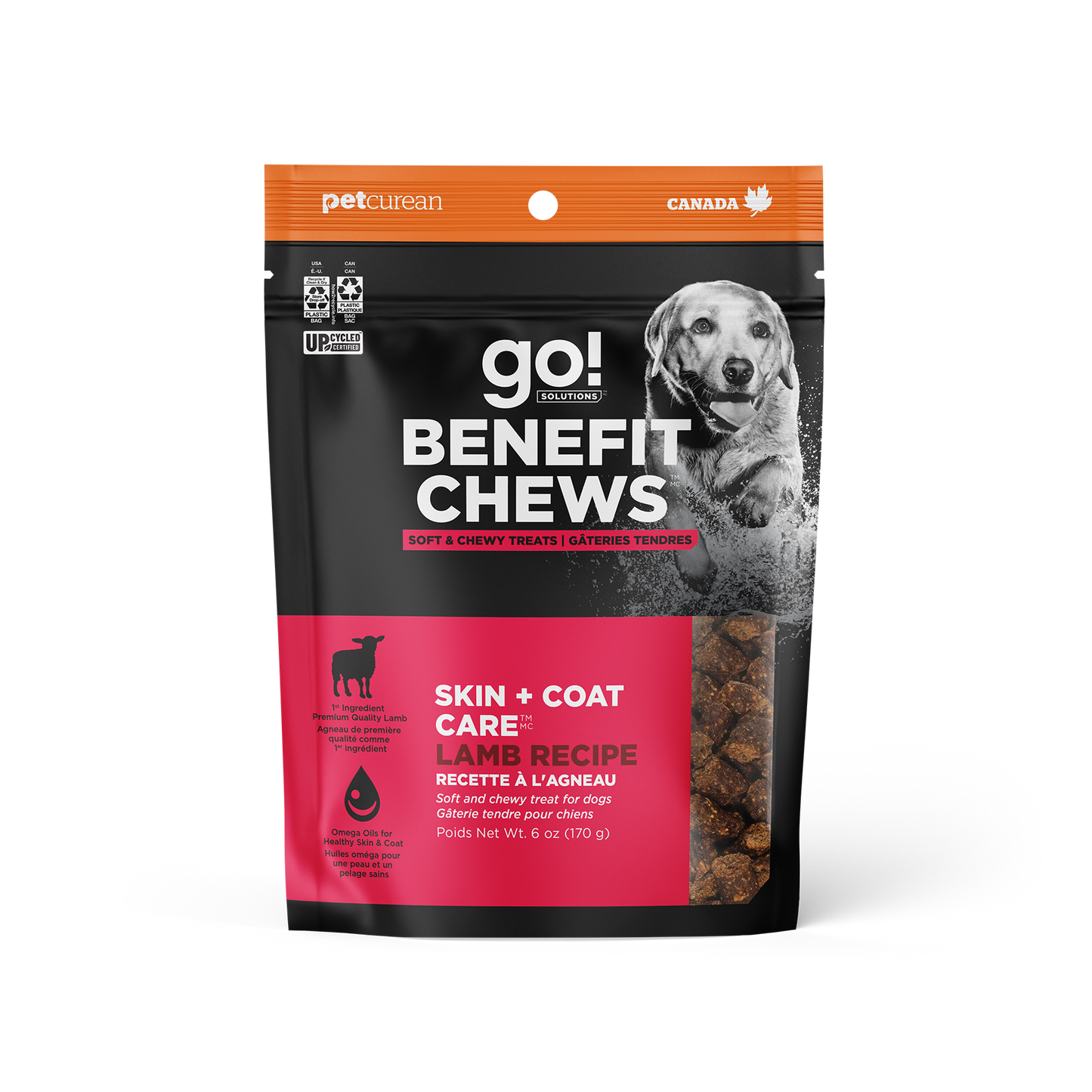 Go! Benefit Chews Skin + Coat Soft and Chewy Treats Lamb Recipe For Dogs  Dog Treats  | PetMax Canada