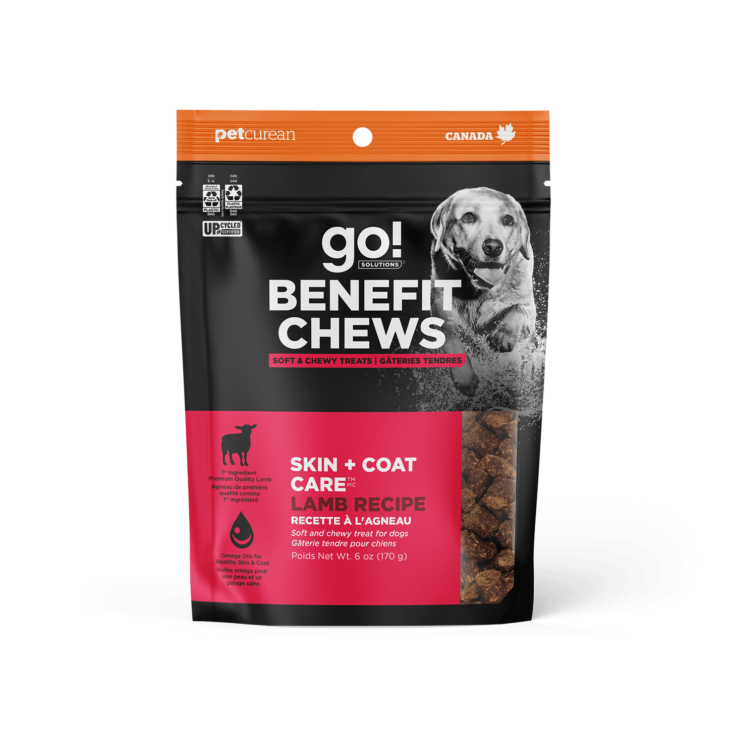 Go! Benefit Chews Skin + Coat Soft and Chewy Treats Lamb Recipe For Dogs  Dog Treats  | PetMax Canada