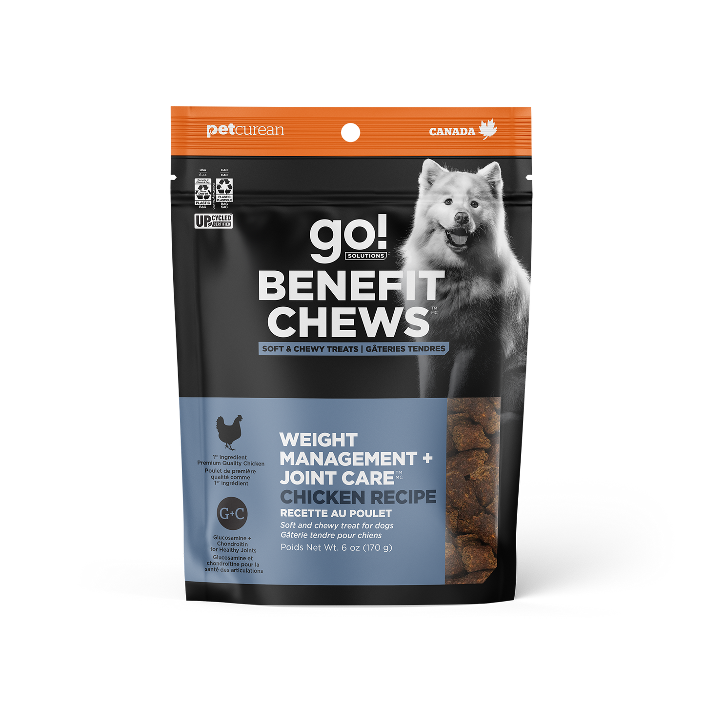 Go! Benefit Chews Weight Management + Joint Care Soft and Chewy Treats Chicken Recipe For Dogs  Dog Treats  | PetMax Canada