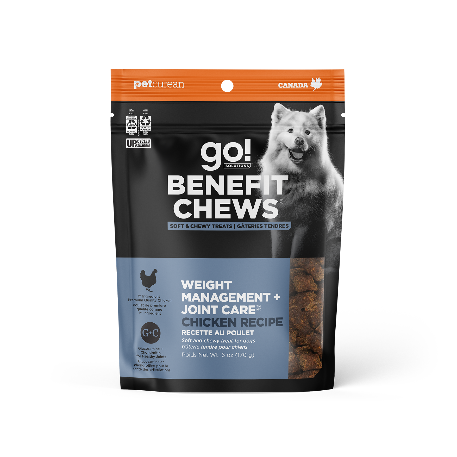 Go! Benefit Chews Weight Management + Joint Care Soft and Chewy Treats Chicken Recipe For Dogs  Dog Treats  | PetMax Canada