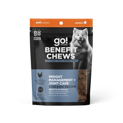 Go! Benefit Chews Weight Management + Joint Care Soft and Chewy Treats Chicken Recipe For Dogs - 170g - Dog Treats - Go! - PetMax Canada