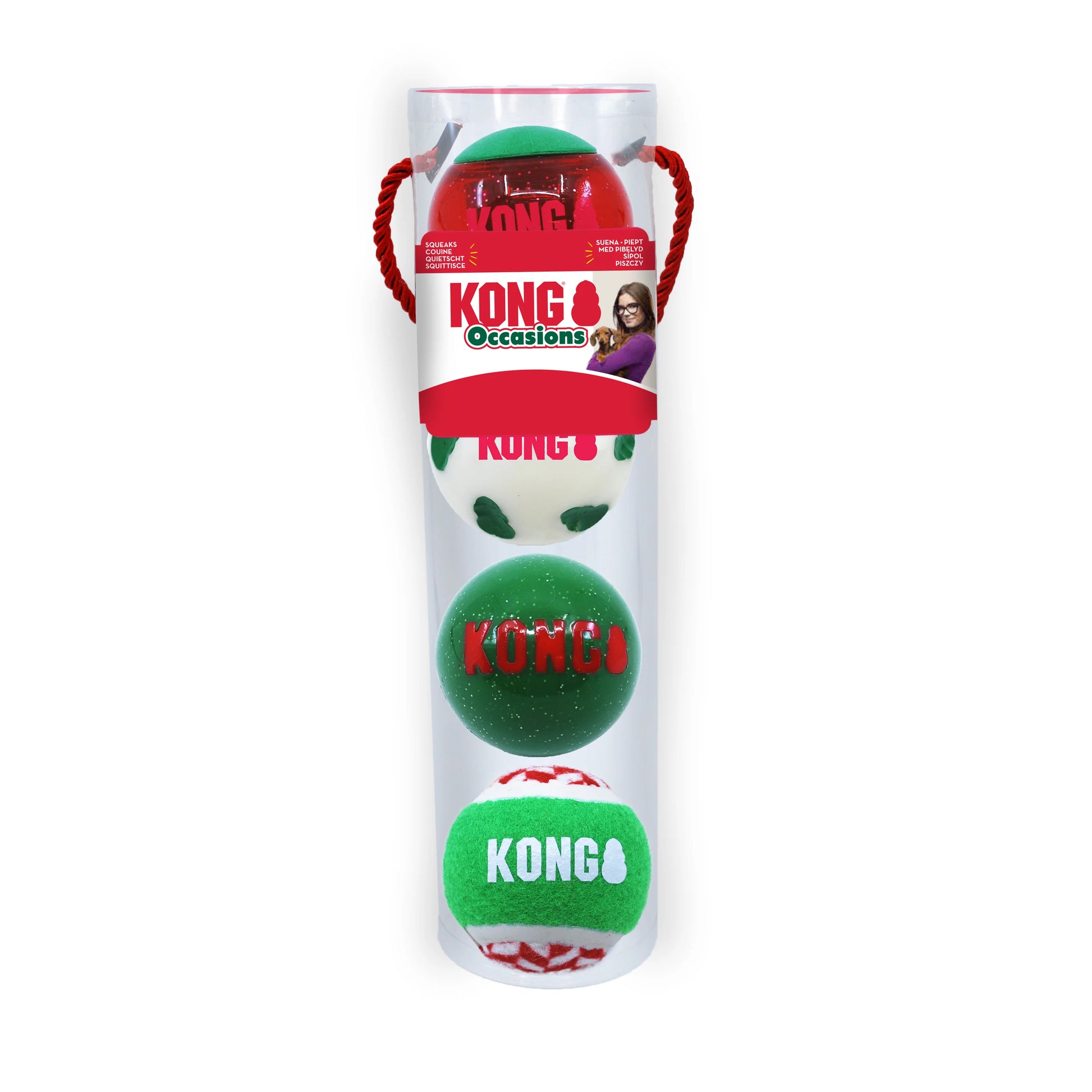 Kong Holiday Occasions Medium Ball Dog Toy 4 Pack  Dog Toys  | PetMax Canada