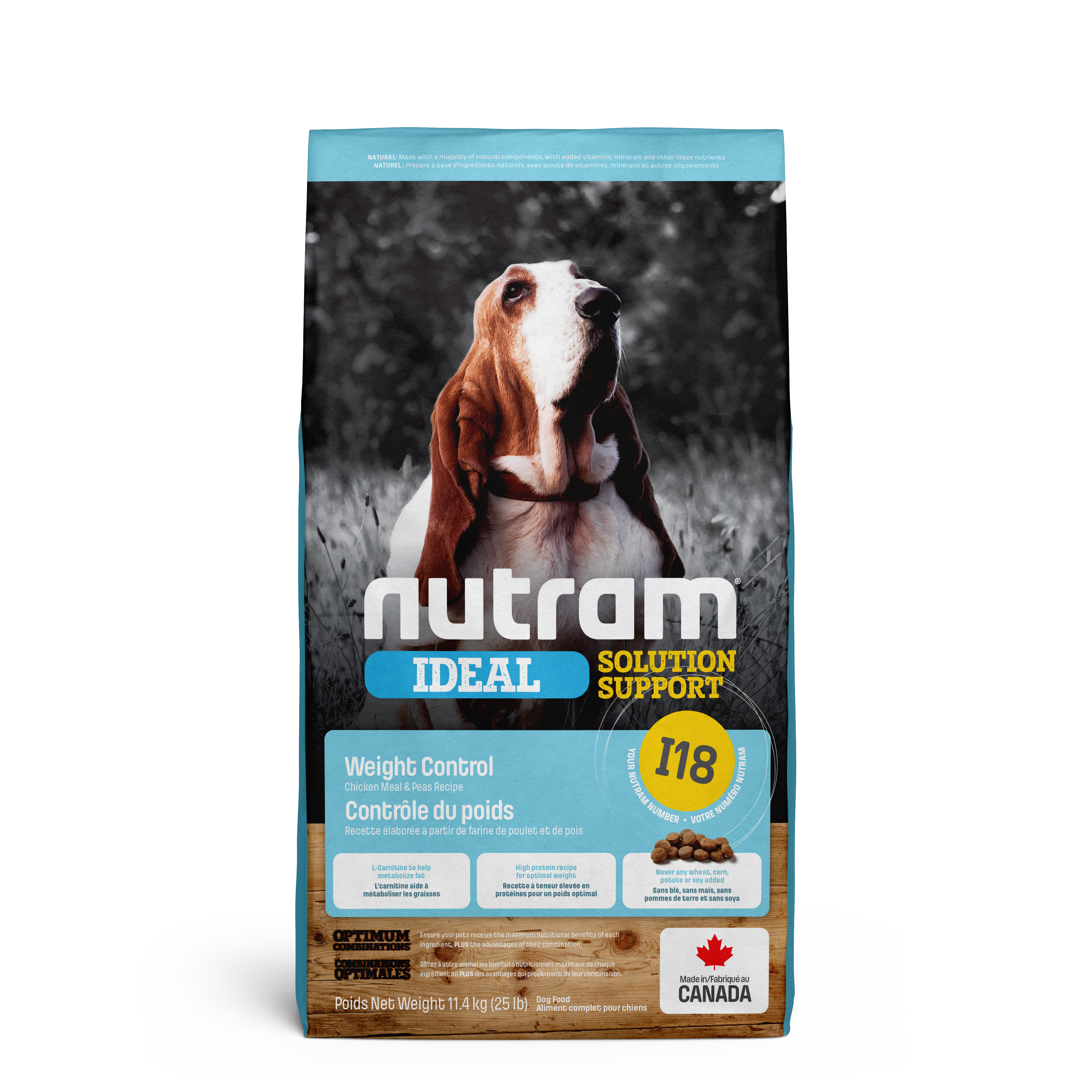 Nutram Ideal Solution Support Weight Control I18 Chicken Meal & Peas